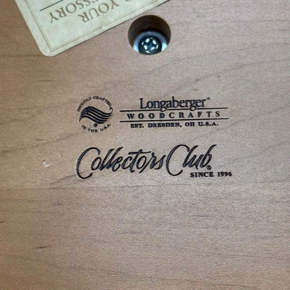 Longaberger WoodCrafts Collectors Club Heritage 2008 Member Basket Lid 50599